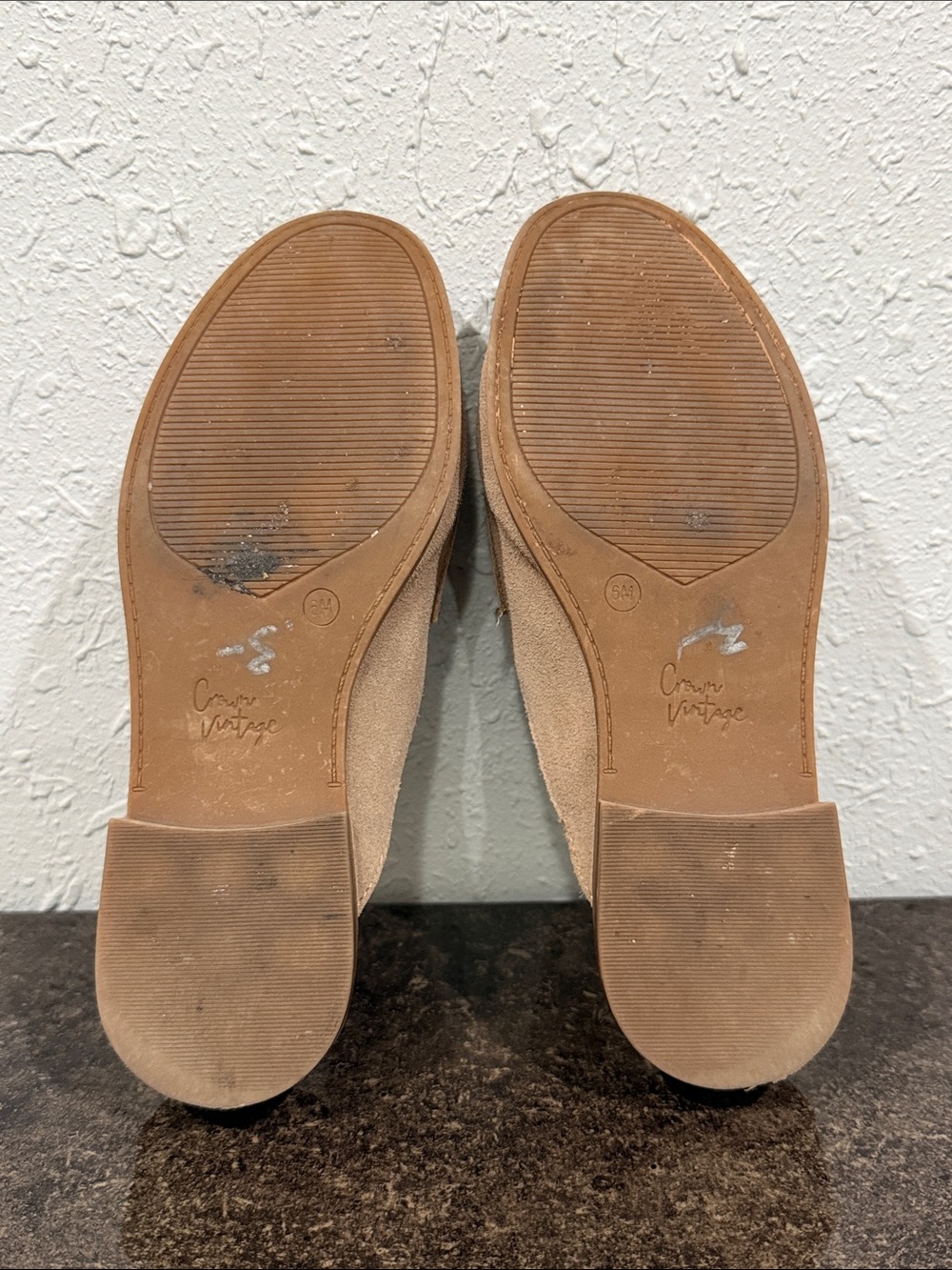 Crown Vintage Naliana Womens Tan Leather Suede Penny Loafer Slip On Mules - Picture 5 of 6